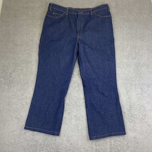 GWG Scrubbies Boot Cut Navy Blue Men's Jeans 38x28*‎ Vintage - Picture 1 of 13
